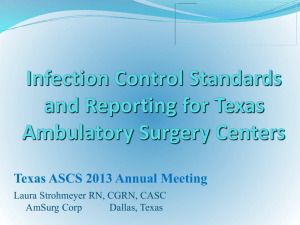 Infection Control Standards and Reporting for Texas Ambulatory