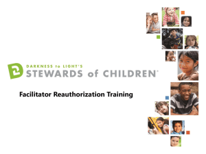 Facilitator Reauthorization Training PowerPoint