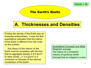 The Earth's Shells, A. Thicknesses and Densities