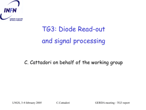 Diode Readout and Signal Processing (TG 3)