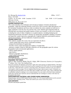 SYLLABUS FOR GEO4164 (Geostatistics) Dr. Zhiyong Hu zhu@uwf