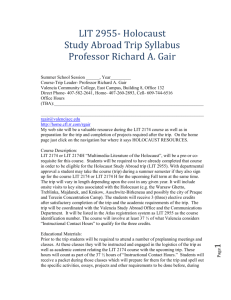 Page LIT 2955- Holocaust Study Abroad Trip Syllabus Professor