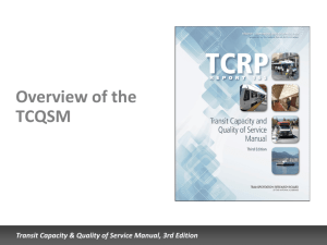 Overview of the TCQSM, 2nd Edition