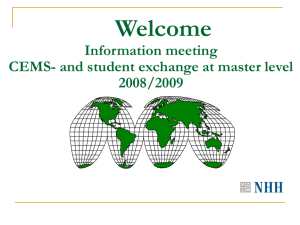 and student exchange at master level 2008/2009