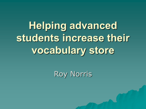 Helping advanced students increase their productive vocabulary