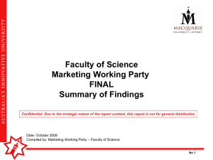 Appendix 14 Marketing - Faculty of Science and Engineering