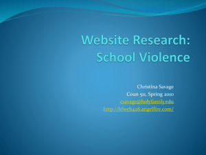 Website Research: School Violence