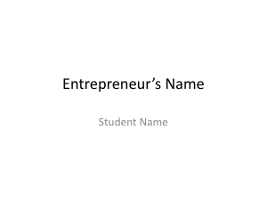 Entrepreneur's Name