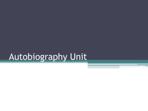 Autobiographies Unit