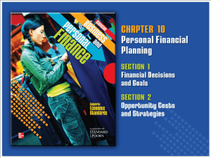 Opportunity Cost Chapter 10 Personal Financial Planning An