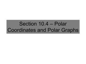 Section 10.4 * Polar Coordinates and Polar Graphs