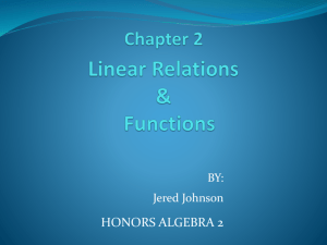 chapter 2: linear relations & functions