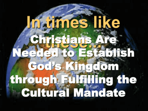 In Times like these - Christians & Cultural Mandate (03 ver)