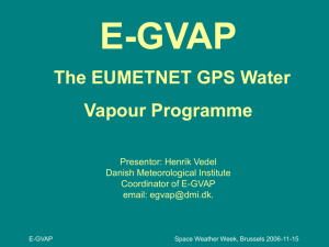About the EUMETNET GPS Water Vapour programme E