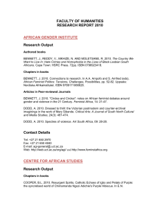 research report 2010 - University of Cape Town