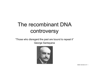 Recombinant DNA - Molecular and Cell Biology