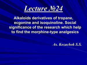 Lecture_24.Alkaloids_tropane,ecgonine,isoquinoline_group