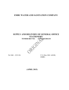 REPUBLIC OF KENYA - Embu Water & Sanitation Company