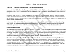 Task 2.3 Shoreline Inventory and Characterization