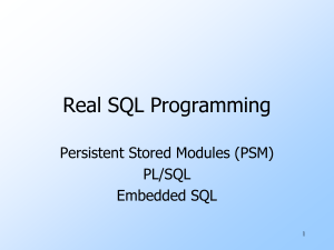 PSM, PL/SQL, Embedded SQL