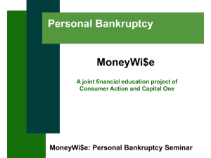 MoneyWi$e Bankruptcy Training Slides