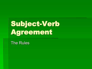 Subject-Verb Agreement - Immaculateheartacademy.org