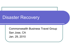 Disaster Recovery - Commonwealth Business Travel