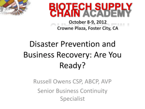 Disaster & Business Continuity