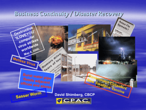 Business Continuity/Disaster Recovery/Flu