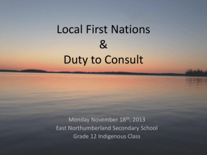 Local First Nations & DTC - GR 12 Monday Nov 18th, 2013