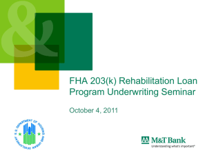 FHA 203(k) Underwriting Seminar