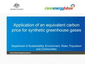 Application of an equivalent carbon price for synthetic greenhouse