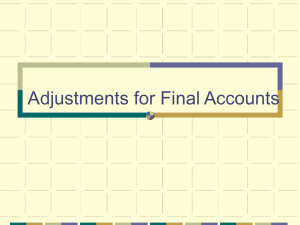 Adjustments for final accounts