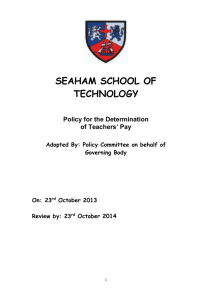Teacher Determination of Pay Policy 2013