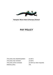 Whole School Pay Policy - Hampton Wick Infant & Nursery School