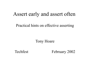 Assert early and assert often