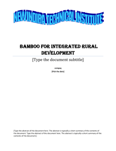 bamboo for integrated rural development