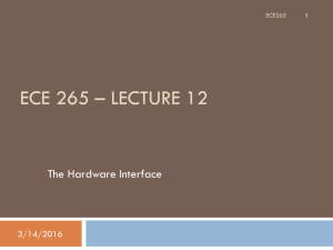 Lecture 12 - The hardware interface