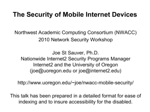 The Security of Mobile Internet Devices