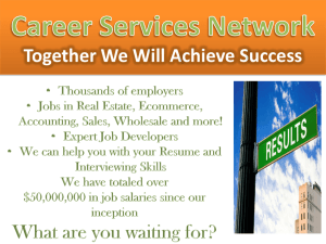 Career Services Network *The Road to Success*