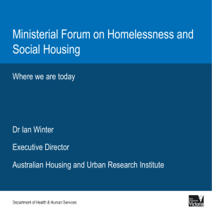 Ministerial forum on homelessness and social housing