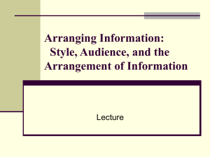 Arranging Information: Style, Audience, and the Arrangement of