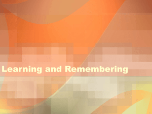 Learning and Remembering - NAU jan.ucc.nau.edu web server