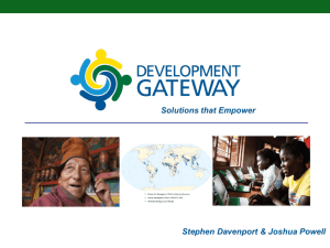 Development Gateway: Solutions that Empower