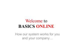 Basics Online User Guide