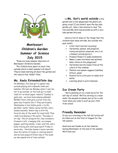 July newsletter - Montessori Children's Garden