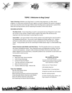 TOPIC I: Welcome to Bug Camp!