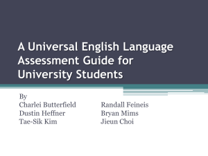 A Universal English Language Assessment Guide for University