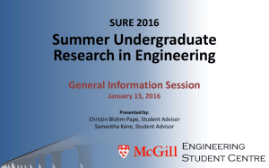 Summer Undergraduate Research in Engineering