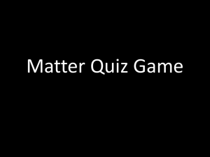 Matter Quiz Game